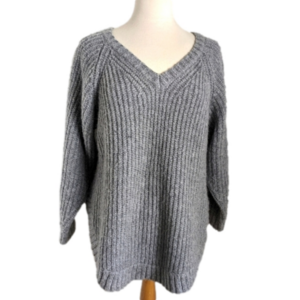 LOU & Grey Oversized V Neck Sweater with Alpaca XS